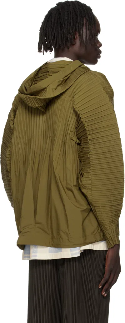 Issey Miyake Ns Khaki Cascade Pleated Shell Jacket In Brown