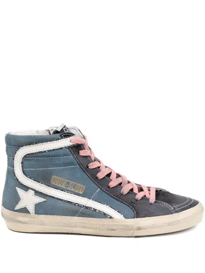 Golden Goose Mid Star Leather Sneaker In Blue