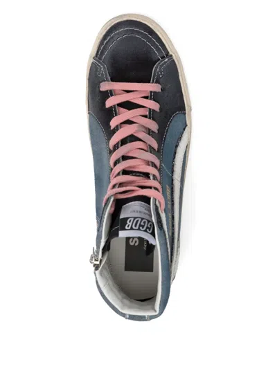 Golden Goose Mid Star Leather Sneaker In Blue