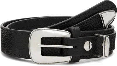Lemaire Black Minimal Western Belt In Black