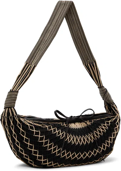 Lemaire Black & Beige Croissant Filt Bag