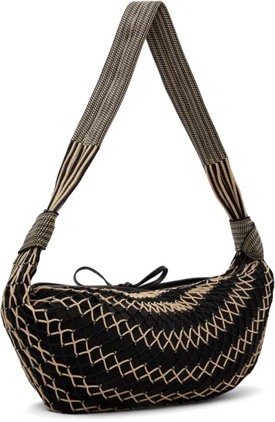 Lemaire Black & Beige Croissant Filt Bag