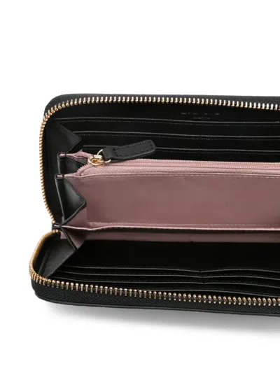 Liu •jo Logo-pattern Zip-around Wallet In Black