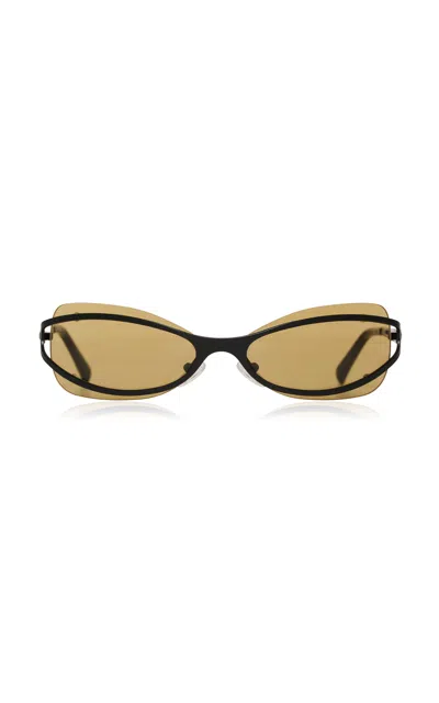Bru Eyewear Cannon Satinless Steeel Sunglasses In Black