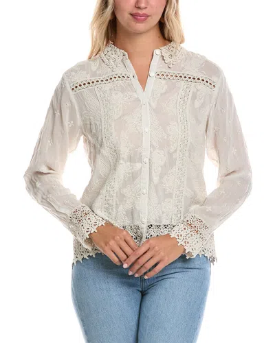 Johnny Was Yonah Butterfly Allover Jacket In White In White