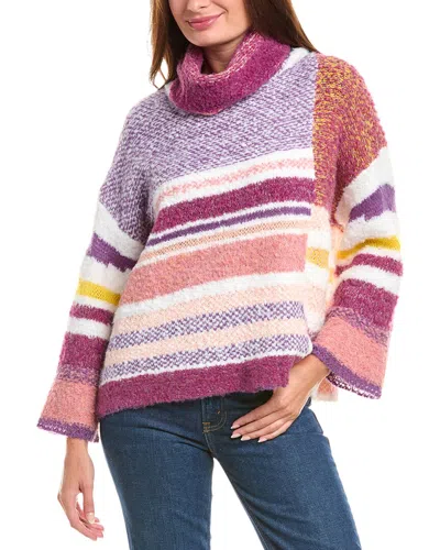 Rain + Rose Dropped-shoulder Wool-blend Sweater In Multi