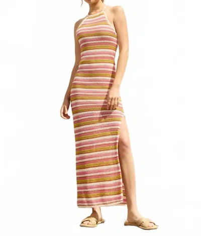 Azalea Santorini Maxi Dress In Pink Stripe In Pink