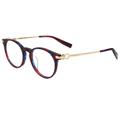 Trussardi Unisex 49mm Red Blue Havana Opticals In Multi