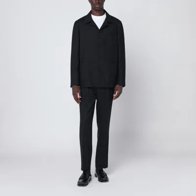 Santaniello Men's Single-breasted Suit In Wool Blend In Black