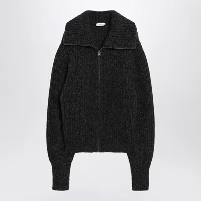 Lemaire Ribbed Alpaca And Yak-blend Cardigan In Black