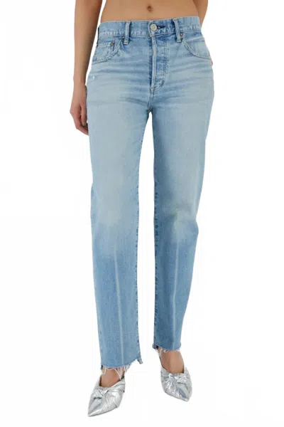 Moussy Cumberland Straight Jeans In Ltblu In Blue