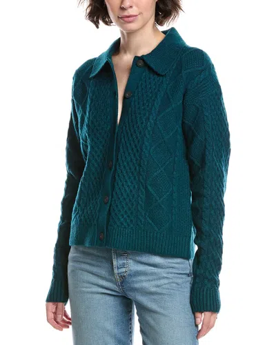 Cabi Peacock Cardigan In Blue