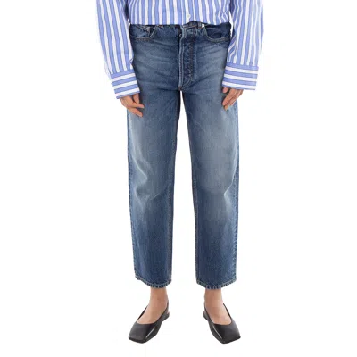 Jw Anderson Cropped Straight-leg Jeans In Blue