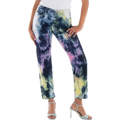 Philipp Plein Tie Dye Bleached Boyfriend Denim Jeans In Multi