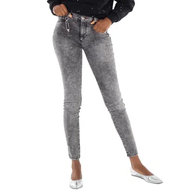Philipp Plein Storm Grey High-waist Cotton Jeggings In Blue