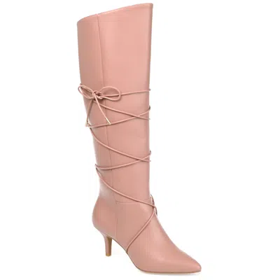 Journee Collection Kaavia Wrapped Tie Tall Boot In Pink