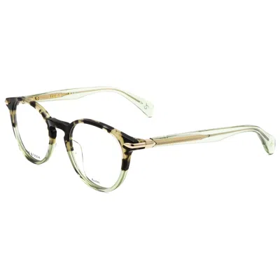 Rag & Bone Unisex 48mm Havana Green Shaded Opticals In Green
