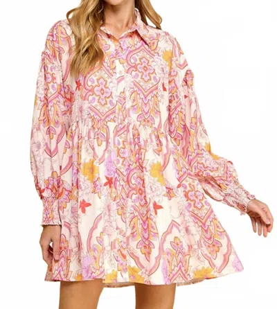 Tcec Abstract Print Button Down Shirt Dress In Multi In Multi