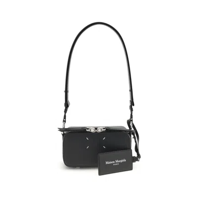 Margiela Black Calf Leather Bos Taurus Shoulder Bag In Black