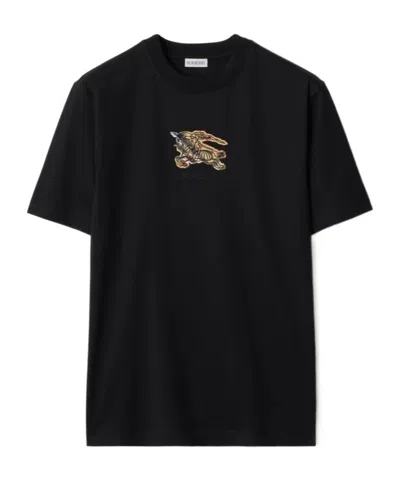 Burberry Graphic Print Crew Neck Short Sleeve T Shirt In Black