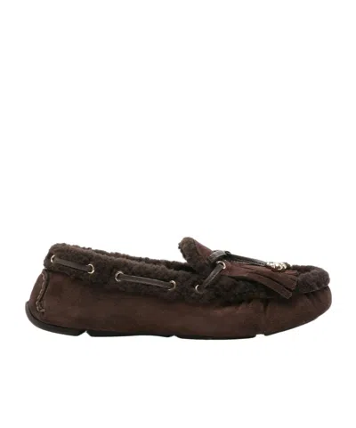 Jimmy Choo Manon Suede Shearling-lined Loafers In Black