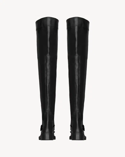 Saint Laurent Joe Over-the-knee Boots In Smooth Leather In Black