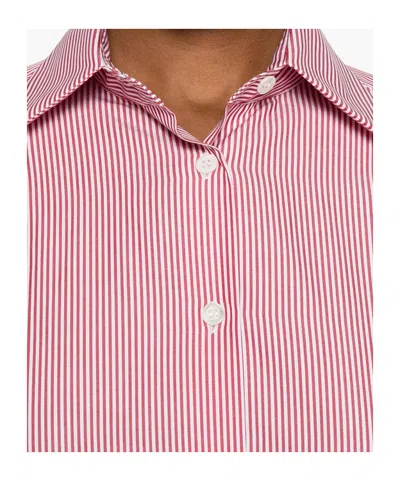 Mazzarelli Gea Striped Button-down Shirt In Pink