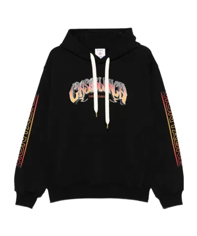 Casablanca Printed Hooded Sweatshirt In Black