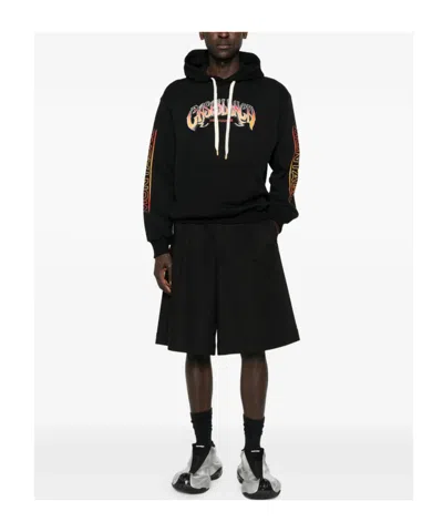 Casablanca Printed Hooded Sweatshirt In Black
