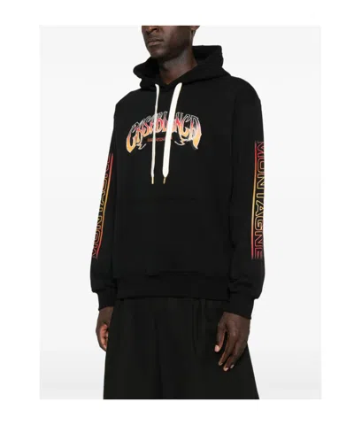 Casablanca Printed Hooded Sweatshirt In Black