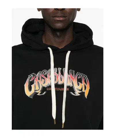 Casablanca Printed Hooded Sweatshirt In Black