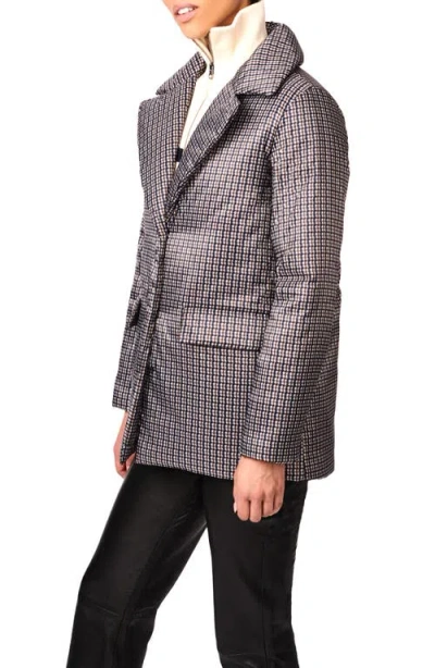 Bernardo Houndstooth Recycled Polyester Puffer Blazer In Multi