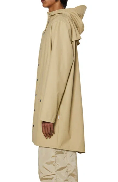 Rains Snap Closure Raincoat Jacket In Sand In Sand