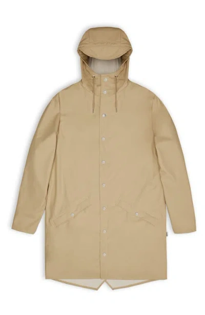 Rains Snap Closure Raincoat Jacket In Sand In Sand