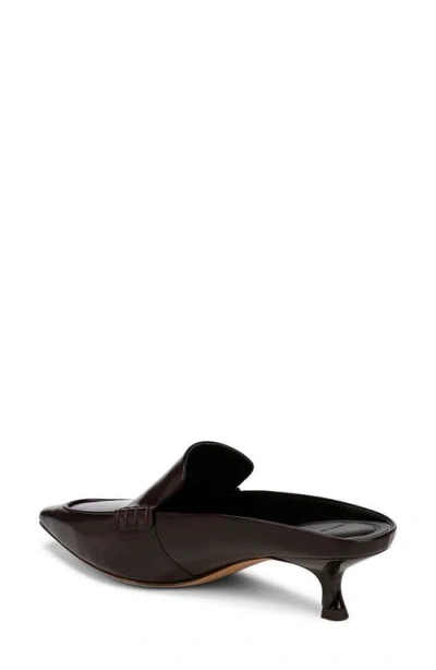 Vince Samy Pointed Toe Kitten Heel Loafer Mule In Brown
