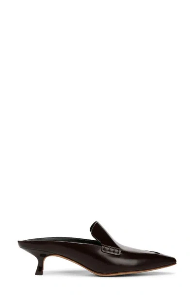 Vince Samy Pointed Toe Kitten Heel Loafer Mule In Brown