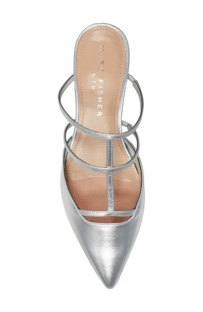 Marc Fisher Ltd Kodie Kitten Heel Pointed Toe Mule In Silver