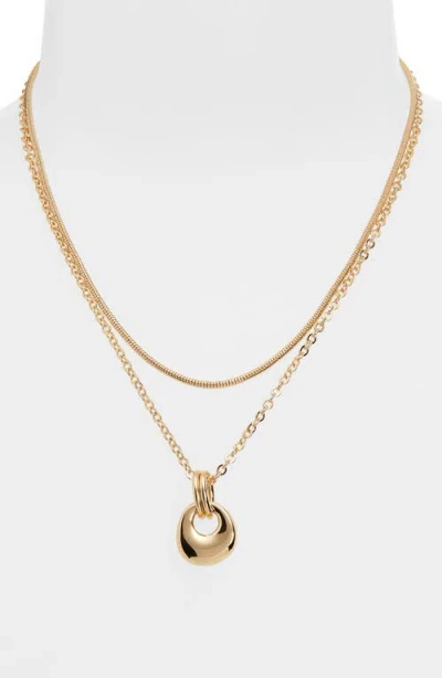 Panacea Layered Doorknocker Pendant Necklace In Gold