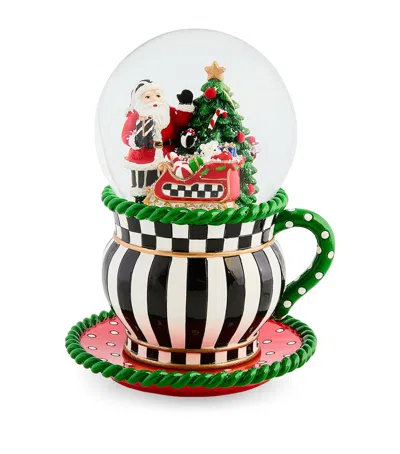 Mackenzie-childs Mackenzie Childs Check It Out Teacup Snow Globe In Multi