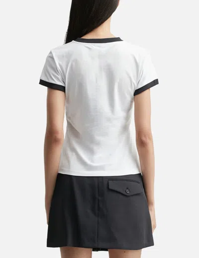 Ganni Women White Crewneck T-shirt With Maxi Logo On The Front In Cotton Jersey Woman In White