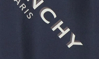 Givenchy Convertible-collar Logo-print Silk-twill Shirt In Blue