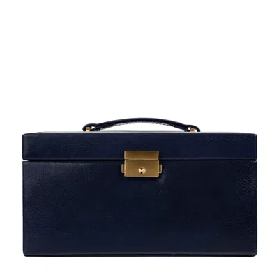 Time Resistance Blue Leather Jewelry Box For Women - Beloved
