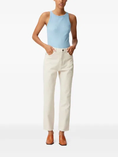 Gestuz Drew Ribbed Racer-back Top In Blue