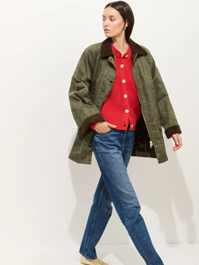 Alex Mill Chiltern Street Jacket In Waxed Cotton Olive In Green