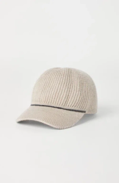Brunello Cucinelli Cashmere Cap Featuring Contrast Trim In Neutral