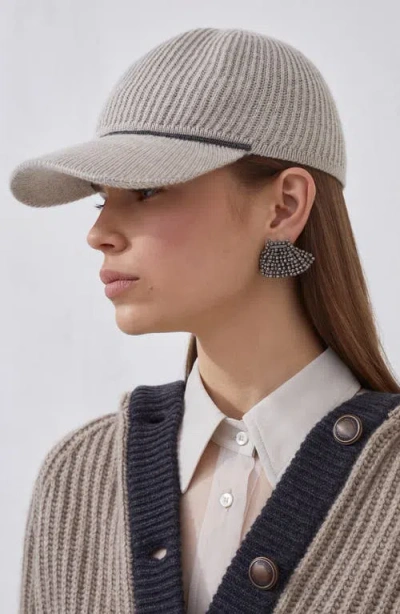 Brunello Cucinelli Cashmere Cap Featuring Contrast Trim In Neutral