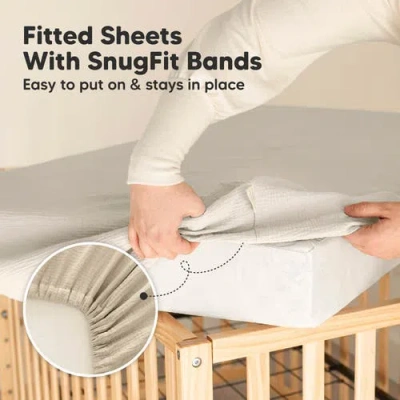 Keababies 2-pack Lyra Muslin Crib Sheets In White