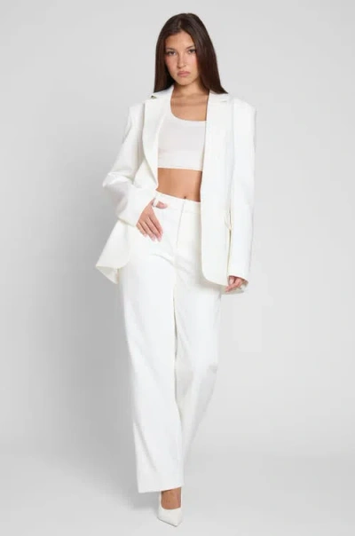 Leau Classic Column Oversized Blazer In White