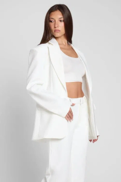 Leau Classic Column Oversized Blazer In White