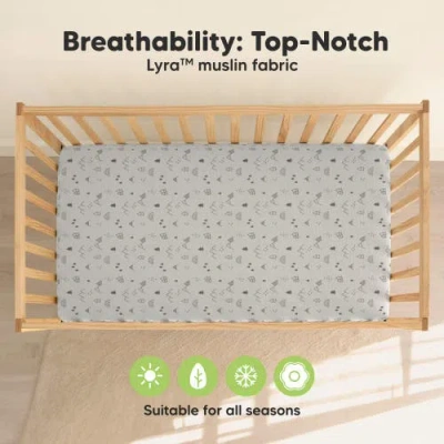 Keababies 2-pack Lyra Muslin Crib Sheets In Multi